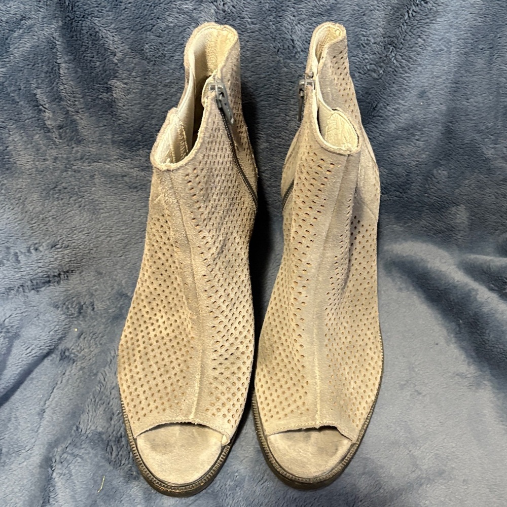 Bos. & Co. Taupe Perforated Ankle Boots